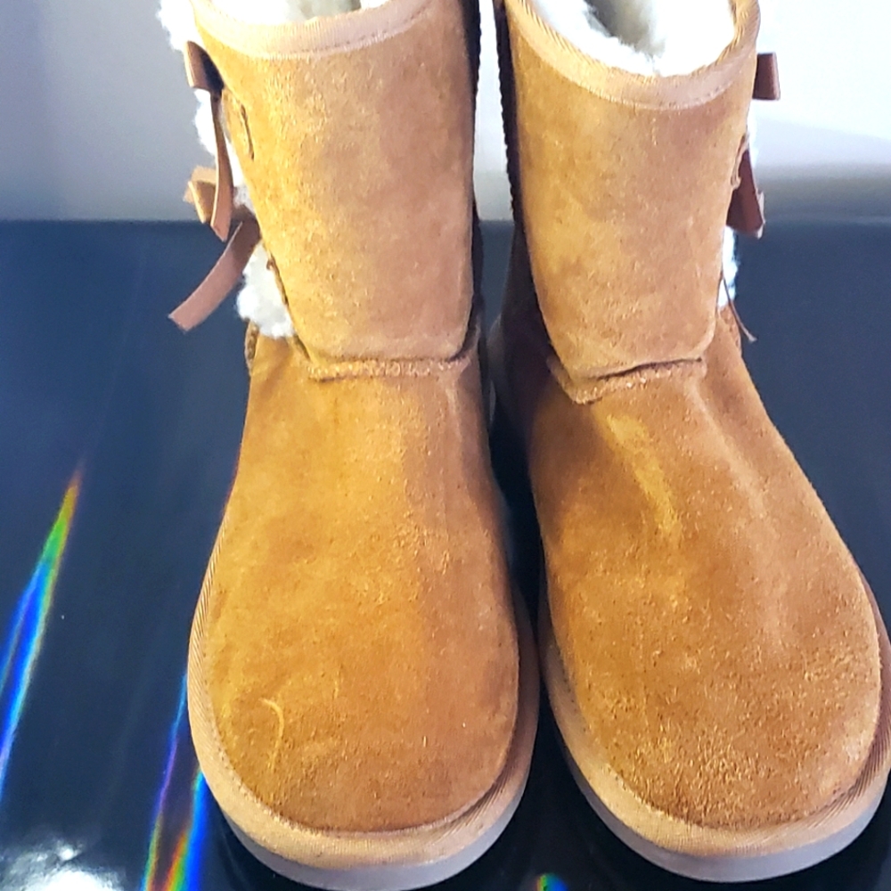 KOOLABURRA BY UGG Girl’s 1020171 Brown VICTORIA TALL Lined Boots Bows Size 3